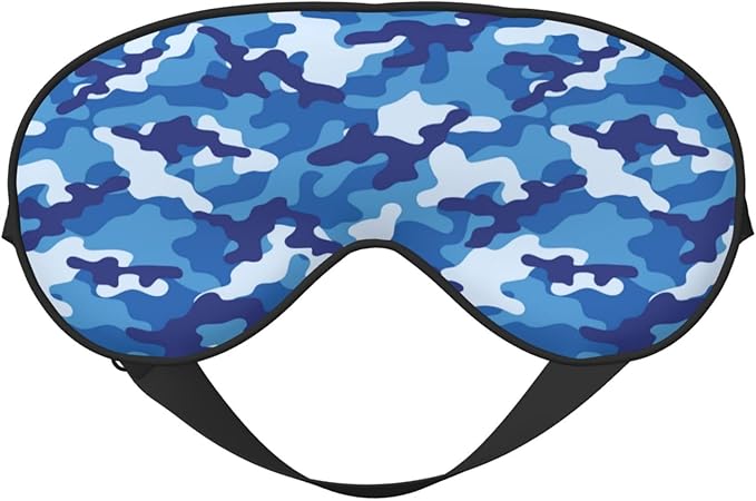 Abstract Blue Camouflage Sleeping Eye Mask Eye Mask for Sleeping Soft Comfort Eye Shade Blackout Eye Cover for Deep Rest Travel Nap Meditation
