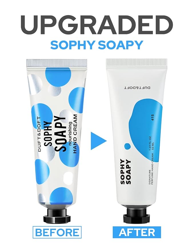 DUFT&DOFT Sophy Soapy Signature Perufume Nourishing Hand Cream, Non-greasy, Refreshing Hydration, Shea Butter, Vitamin E, Feel-Good Fragrance – 1.69 oz.