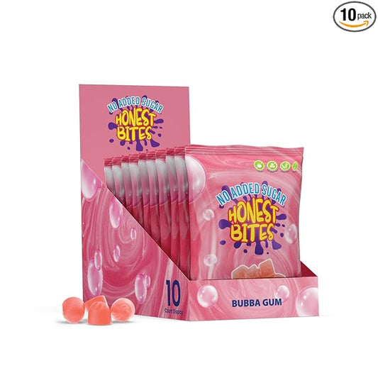 Honest Bites Low Sugar Gummy Candy - Healthy Snacks for the Whole Family, Gluten Free, Keto, Vegan Fruit Snacks - Bubble Gum Flavored, Low Calorie Snacks