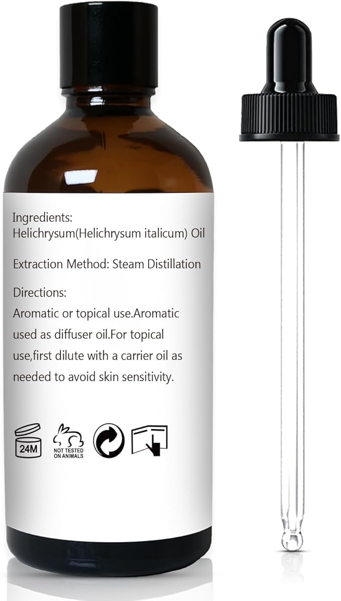 Helichrysum Essential Oil, 100% Pure Helichrysum Oil for Skin, Bruising, Body, Spray & DIY- 100ml