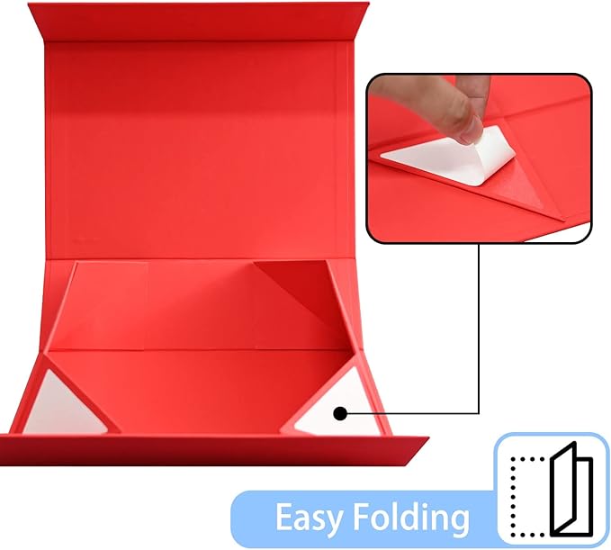 LIFELUM Christmas Gift Boxes 5 Pack 13.85 x 8.35 x 4.45 inch Christmas Gift Boxes for Presents with Ribbon Valentine's Bridesmaid Boxes Contains Card, Ribbon, Shredded Paper Filler for Packing