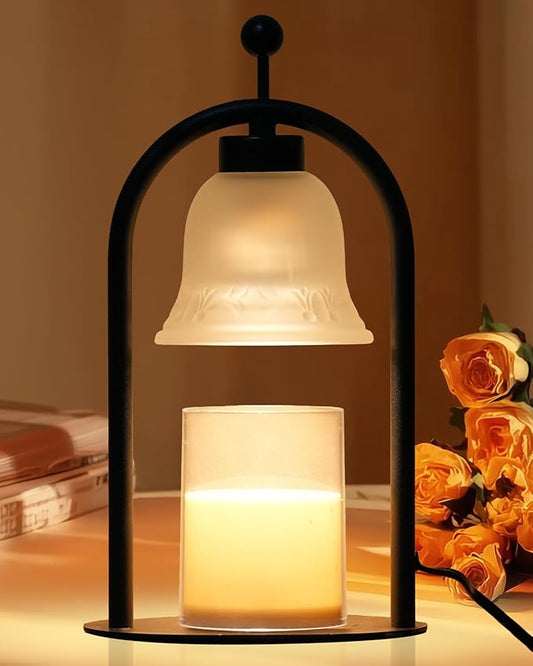 Candle Warmer Lamp with Timer Dimmable, Vintage Black Home Decor for Bedroom, Housewarming Birthday Gifts for Women Mom, Wax Melter Warmer for Jar Candles with 2 Bulbs