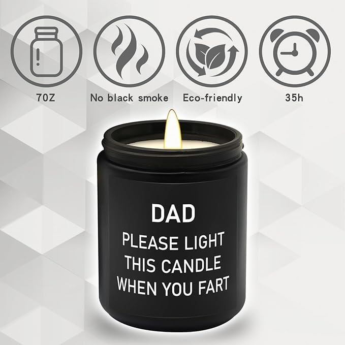 Lihome Gifts for Dad from Daughter Son - Funny Fathers Day & Thanksgiving & Christmas Gifts - Smoke Vanilla Scented Candle (7OZ)