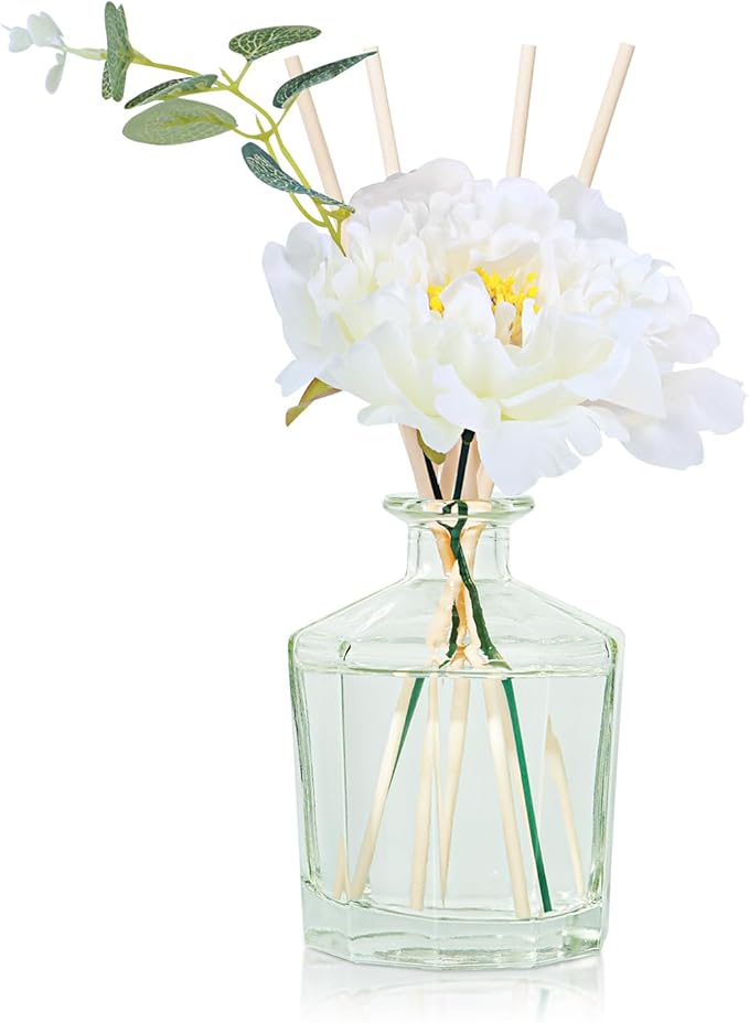 L'Oeud Vill Reed Diffuser, 8.5 Oz(250ml) Vanilla Bathroom Scented Home Fragrance Essential Oil Reed Diffuser Set for Large Rooms