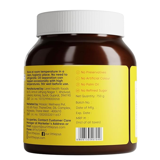 Little Joys Chocolate Spread. No Sugar, No Palm Oil, No Preservatives. Made with Multi Millets. Sweetened with Dates. Rich Hazelnut, Cocoa. 26.45 Oz