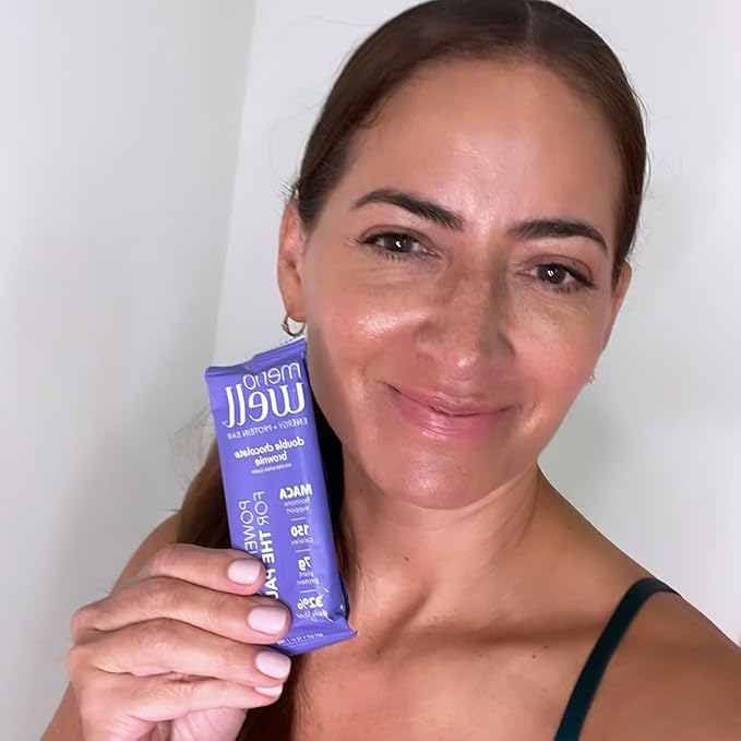 MenoWell Menopause Protein Bars for Women, Weight Management Support, Double Chocolate Brownie, 32% Daily Fiber, Prebiotic, Plant-Based, 7g of Protein, 1g Added Sugar, 10 Count (Pack of 1)