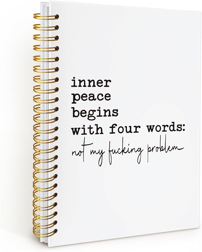 Funny Office Notebooks for Work, Funny Notebooks Gifts for Coworkers，Sarcastic Gifts, Work Journals for Men Women, Not My Problem Hardcover Spiral Notebook 5.5x8.3