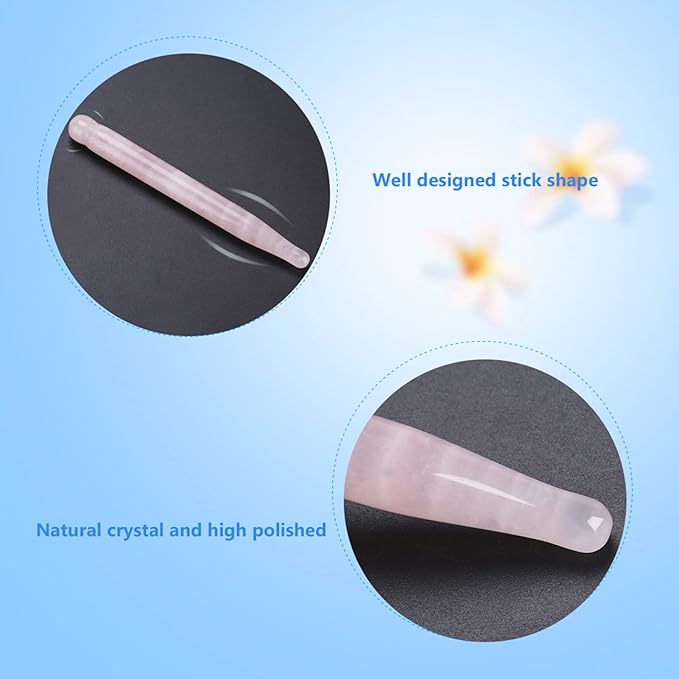 ZJchao Massage Stone Wand Massage Stick, Jade Massage Crystal Wand Gua Sha Scraping Massage Tools Guasha Beauty Tool for Skin Rejuvenation Jade Stone Massage Wand ()