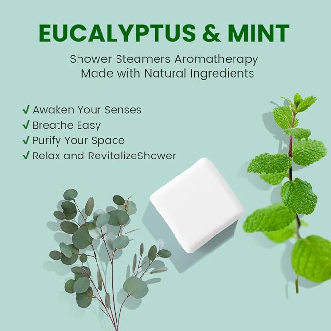 Shower Steamer - Relaxing spa Experience Eucalyptus Mint Aromatherapy for Soothing Relief at Home
