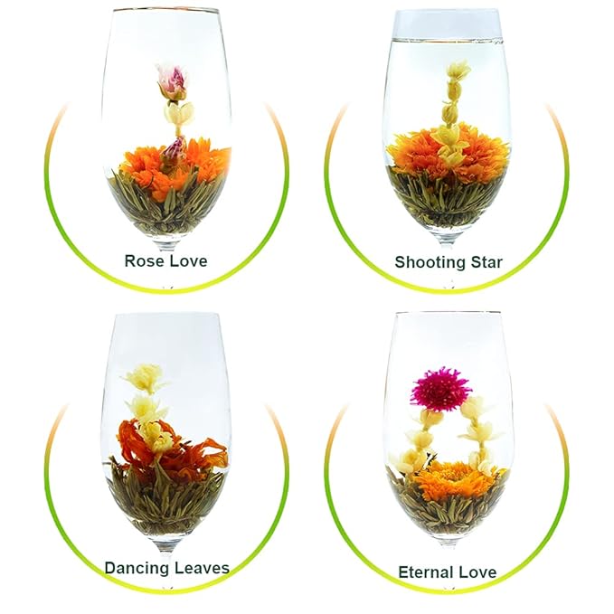 TEARELAE Blooming Tea Flowers - 12pcs Individually Sealed Flowering Balls - Hand-Tied Natural Green Tea Leaves & Edible Flowers - Gifts For Lovers (Pack of 2)