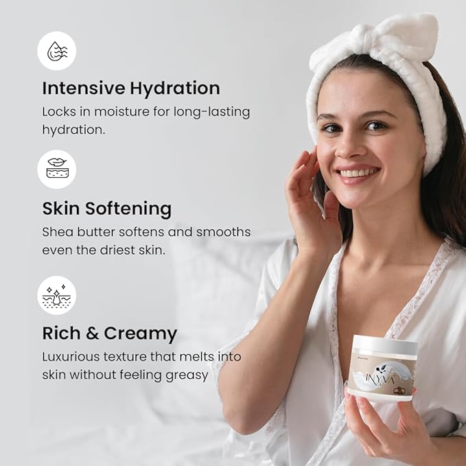 ButterGlow Shea Body Butter | With Hyaluronic Acid & Shea Butter | Intensive Hydration & Skin Softening | Rich & Creamy Formula | For Dry Skin Relief - 6.76 Oz