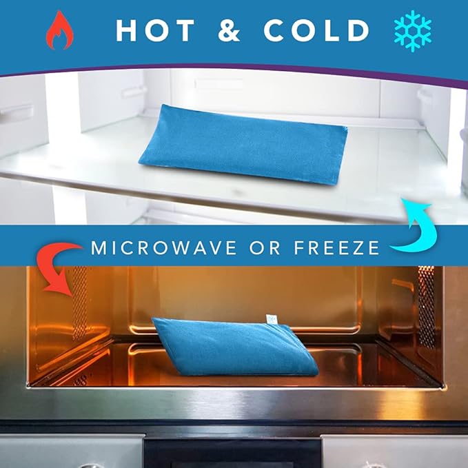 Lotus Weighted Lavender Eye Pillow – Aromatherapy Eye Mask for Meditation, Yoga & Relaxation – Natural Self-Care Gift for Women & Men- Blue