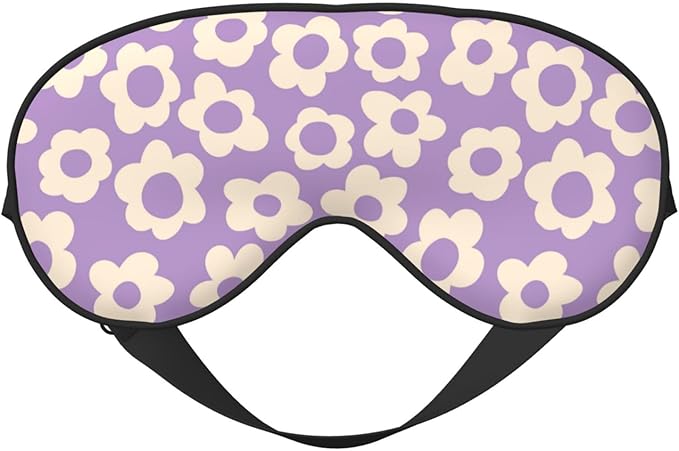 Vintage Groovy Flowers Sleeping Eye Mask Eye Mask for Sleeping Soft Comfort Eye Shade Blackout Eye Cover for Deep Rest Travel Nap Meditation