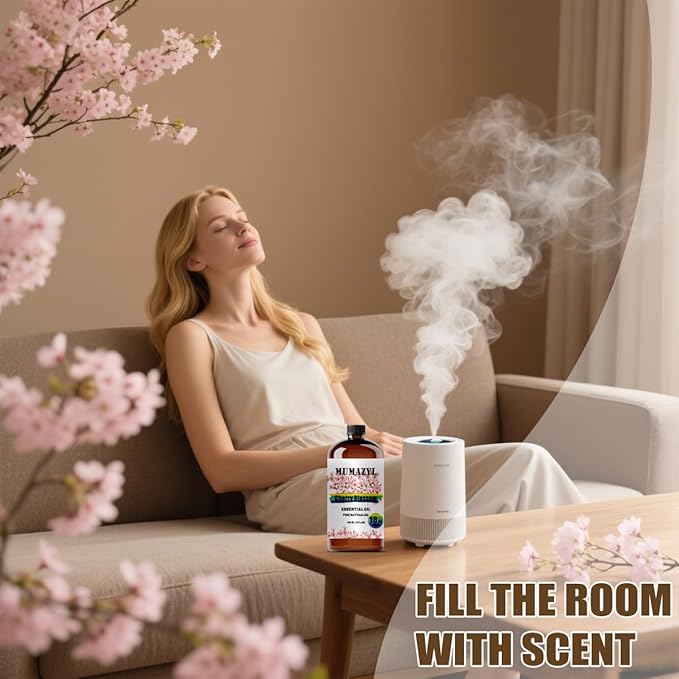 Cherry Blossom Essential Oil, Cherry Blossom Oil 16 Fl Oz 480ML for Diffuser Humidifier Yoga Cleaning DIY Candle Soap Making Essential Oils