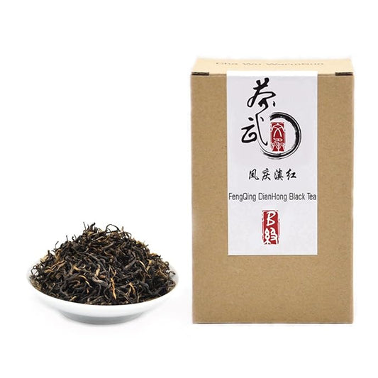 ChaWuWarmSun [B] FengQing DianHong Black Tea,8.8oz/250g,New Spring Tea,YunNan Black Tea,Big Leaf Arbor Tea.