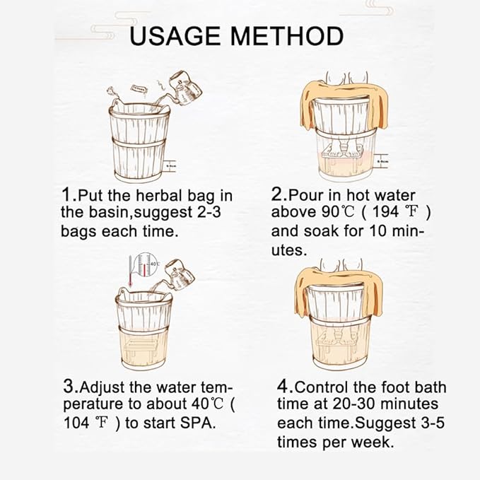 100Bags Mugwort Herb Foot Soak , Lymphatic Drainage Chinese Herbal Organic Wormwood Leg Foot Bath Bag, Chinese Herbal Foot Bath Spa Powder Kits Foot Reflexology Rela