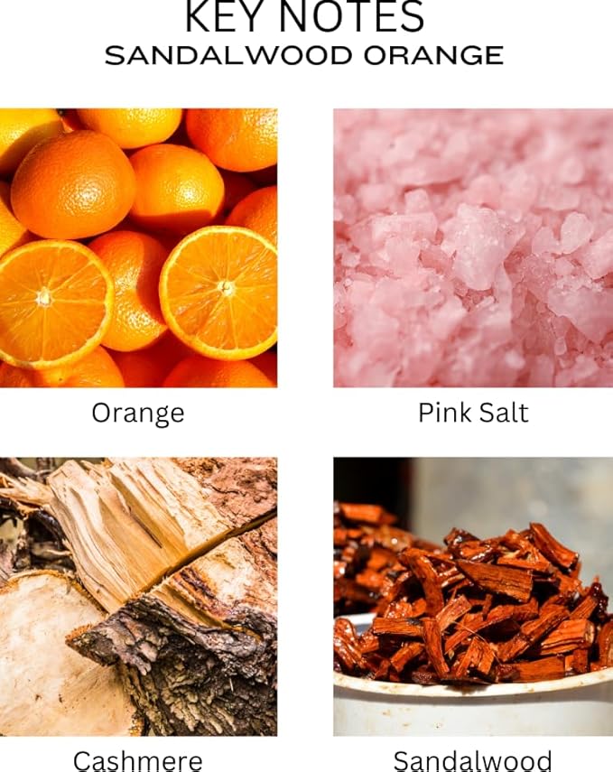 Reed Diffuser Set - Sandalwood Orange Oil, Oil Diffuser Sticks, Bathroom Diffuser, Bathroom Decor, 200ml with Preserved Flowers - PEANÄK