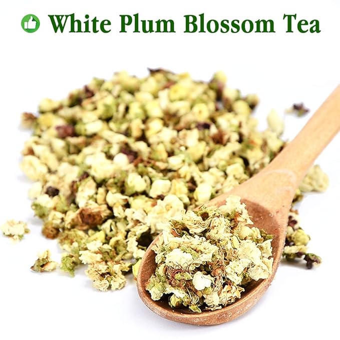 Plant Gift White Plum Blossom Tea Dried Flower Tea, Plum Green Tea Loose Health Tea Herbal Green Plum Bossom Tea 35g