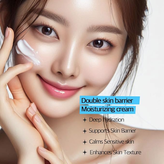 Ceramide Panthenol Barrier Support Moisturizer 2.71 fl oz - Long-lasting Hydration & Soothing for Dry & Sensitive Skin, Strengthens Barrier with 8 Types of Hyaluronic Acid, Korean Skincare