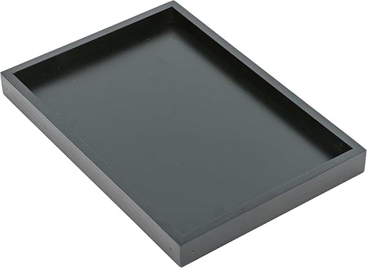 Bam & Boo Natural Bamboo Serving Tray Modern Rectangular (Black, 13” x 9" x 1.2") for Food, Drinks, Decor, Vanity in Home, Kitchen, Bathroom, Coffee Table, Bed