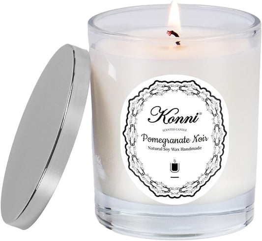 KONNI Scented Candles, Soy Candles, Aromatherapy Candle, Pomegranate Noir Scented Candle for Men Women, Soy Wax Candle, 7.05oz, Ideal for Creating Relaxing Ambience & Holiday Gifting