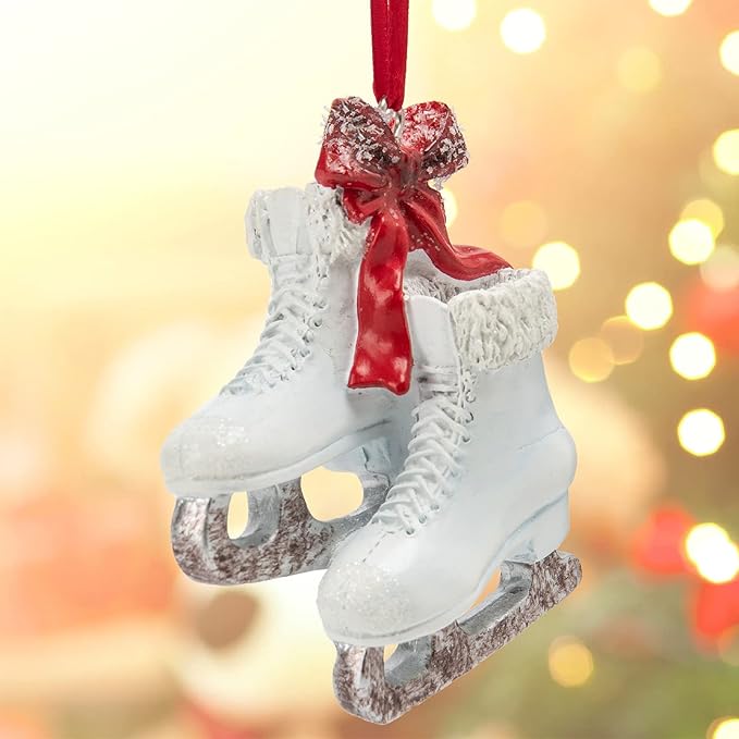Decorative Ice Skate Christmas Ornament - Ice Skate Decorative Hanging Ornaments for Christmas Tree - High 3.46 Inch Braxio