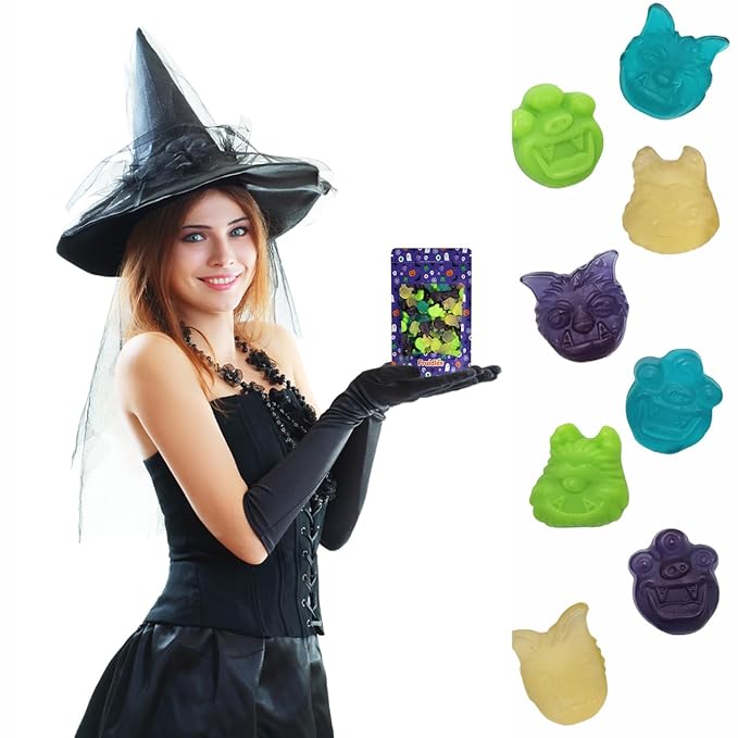 Fruidles Monster Gummy Halloween Candy, Trick-Or-Treat Creepy Party Bag Fillers, Non-GMO (1 Pound)