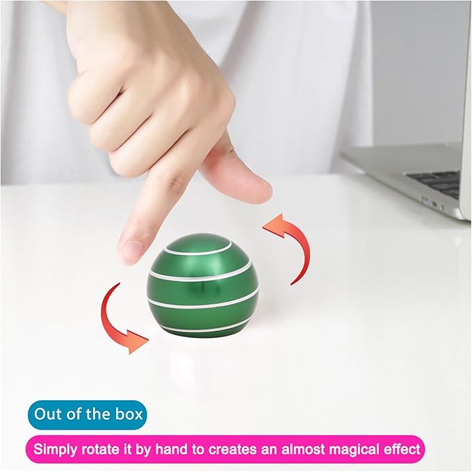 Desk Toys for Fidget Kinetic Cool-Gadgets: 180 Seconds Spinning Toy, Cool-Stuff Thing for Adult Teen Children Kid, Optical-Illusion Stress-Relief Gifts Ball for Man Women Home Office School Christmas