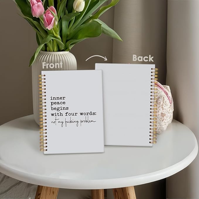 Funny Office Notebooks for Work, Funny Notebooks Gifts for Coworkers，Sarcastic Gifts, Work Journals for Men Women, Not My Problem Hardcover Spiral Notebook 5.5x8.3