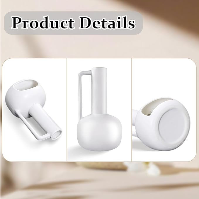 Simcat Handmade Ceramic Holder Incense Burner for Palo Santo Sticks Sage Bundles Candlestick, Suitable for Yoga Meditation Room Home Decor (White)