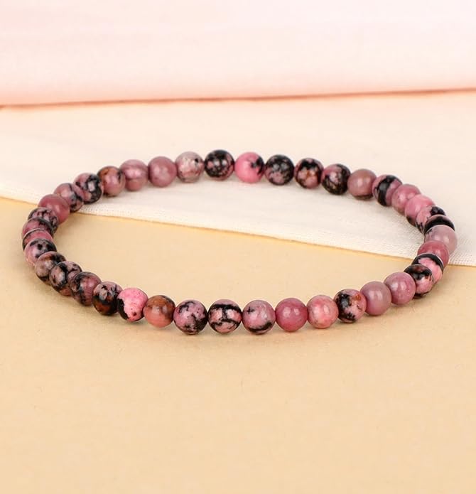 LPBeads Handmade Natural Gemstone Stretch Elastic Bracelet Healing Crystal Round Stone Beads Jewelry Gifts for Women Men
