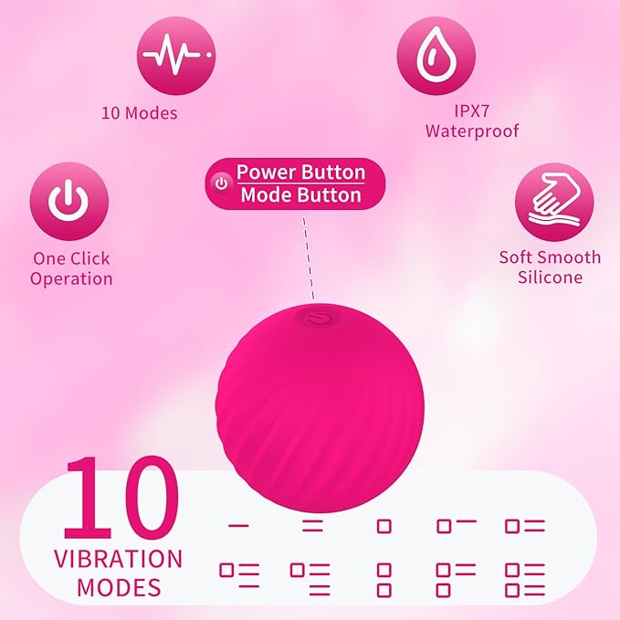 Handheld Portable Massage Electric Vibrating Waterproof Balls for Myofascial Release, Trigger Point Therapy, Muscle Knots, and Yoga Therapy, Pain Relief & Muscle Recovery. (Rose Red)