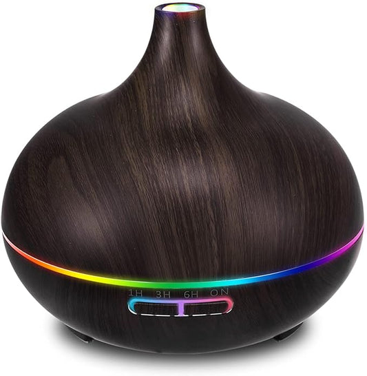 550ML Black Aroma diffusers for Essential Oils, Large Office Essential Oils Aromatherapy Diffuser with Ambient Light & 3 Timer, waterless auto Off Cool Mist humidifier Vaporizers for Bedroom Kids