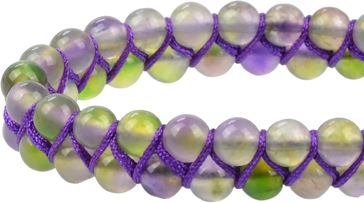 MASSIVE BEADS Double Layer Natural Chakra Healing Power Crystals Macrame Bracelet Yoga Stone Beads Gemstone Meditation Relax Anxiety Bangle for Unisex Women Men