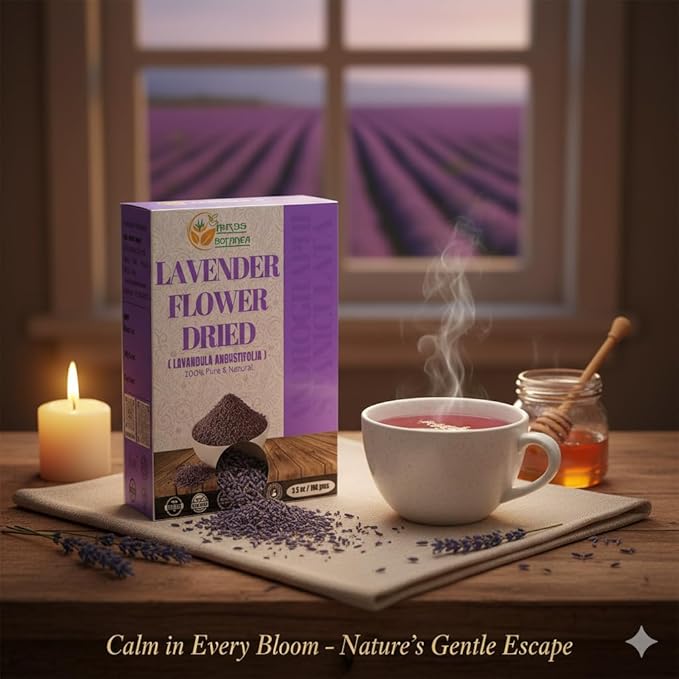 Herbs Botanica Dried Lavender Flower Buds - Edible for Herbal Tea, Aromatic Bliss for Wellness. Pure, Natural and Calming Perfect for Aromatherapy and Crafts 3.5 oz