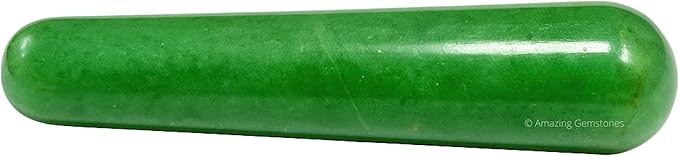 Amazing Gemstone Green Aventurine Crystal Wand Massage Stick - Pelvic Wand Gua Sha for Adults - Crystals and Healing Stones Massage Wands for Adults Gifts (Smooth)