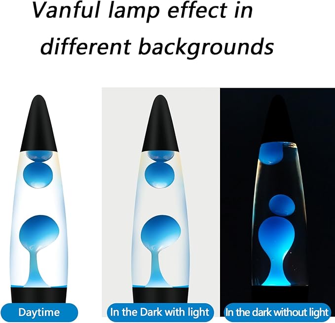 Blue 16 Inches Magma Liquid Motion Lamp with Black Base, Glitter Lamps for Adults and Kids Charged by Cord Night Light Cool Room Christmas Thanksgiving Day Decor for Kids Teen Girls Boys