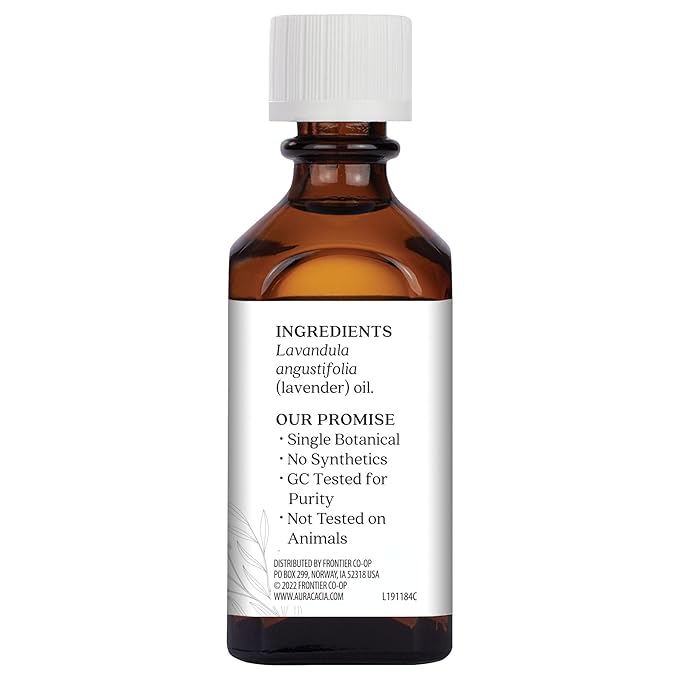 Aura Cacia Lavender Essential Oil, 100% Pure Lavandula Angustifolia Oil - Aromatherapy for Diffusers, Body Care, Skincare, Custom Blends | 2 Fl Oz (Pack of 1)