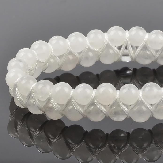 MASSIVE BEADS Double Layer Natural Chakra Healing Power Crystals Macrame Bracelet Yoga Stone Beads Gemstone Meditation Relax Anxiety Bangle for Unisex Women Men