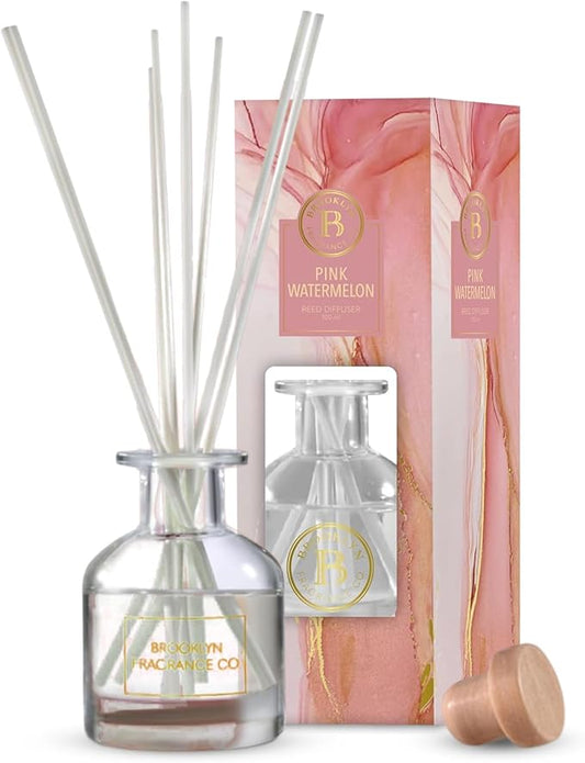 Brooklyn Fragrance Co. Marble - Long Lasting Scented Aroma Diffuser – Pink Watermelon Air Freshener for Home- Fragrance Diffuser for a Large Room - 100ML