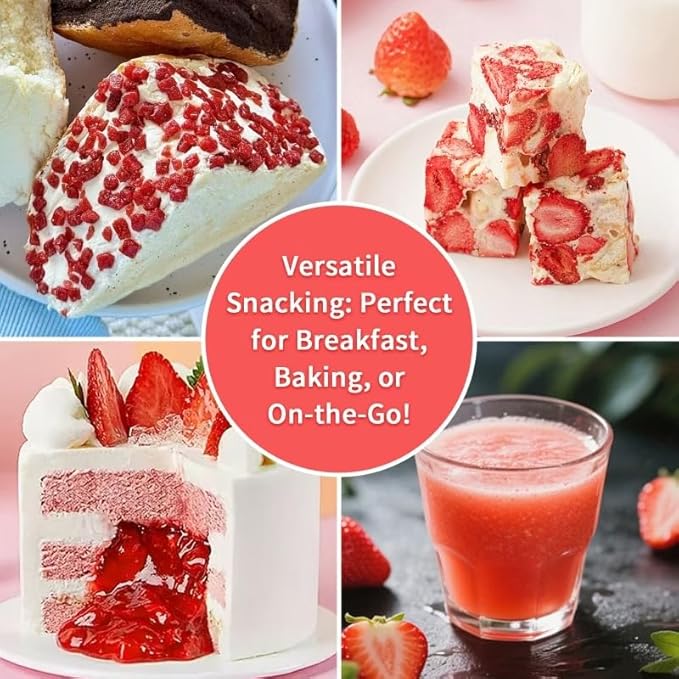 Haomly Freeze Dried Strawberries,5.3oz/150g,100% Natural Freeze Dried Strawberry Slices,Dehydrated Strawberries Bulk for Baking, Cooking, Flavorful,No Additives, No Sugar Added