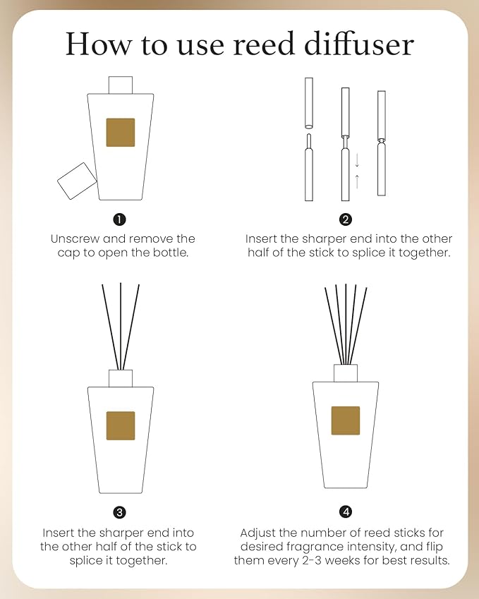 M&SENSE Roasted Coffee Reed Diffuser Set - 8.79fl oz Home Fragrance Non-Toxic Essential Oil Diffuser with All Natural Sticks, Long Lasting Air Freshner Gifts for Home Fragrance Decor