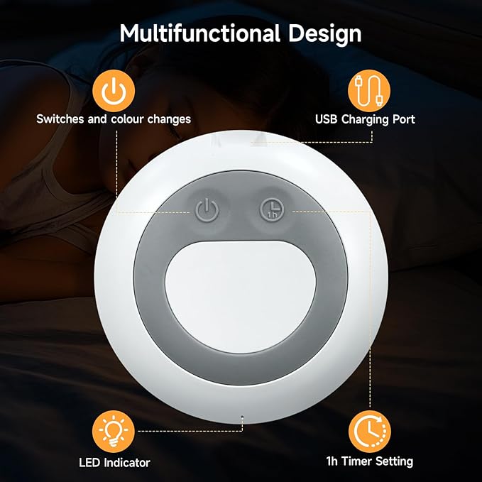 Baby Night Light, Nursery Night Lamp with 8 RGB Colors Changing, 1h Timer, Rechargeable & Touch Control, Soft BPA Free Portable Dimmable Night Lamp for Kids Room Breastfeeding