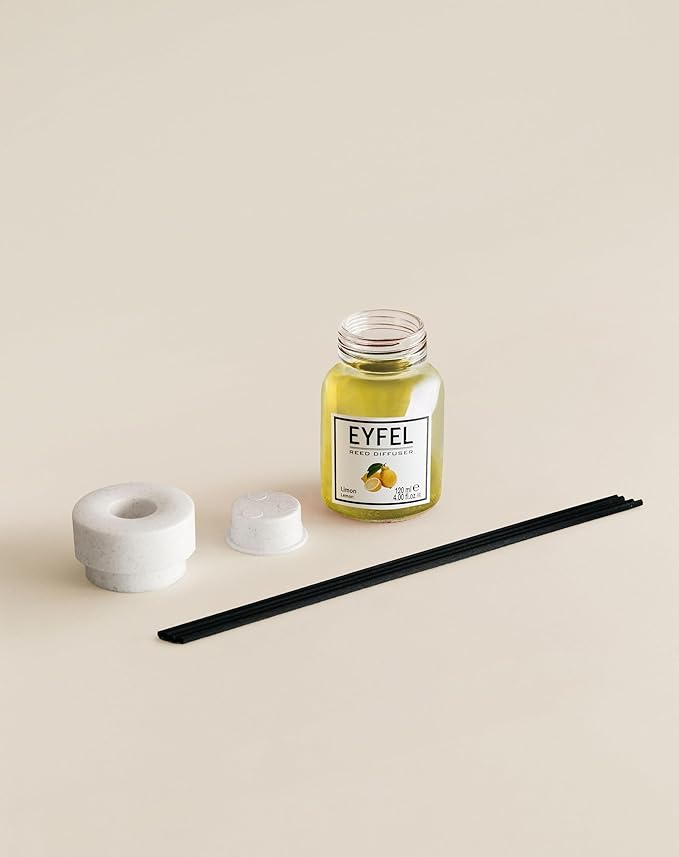 EYFEL Reed Diffusers for Home – Lemon Reed Diffuser Set 4.05 fl oz Oil Diffuser Sticks, Bathroom Diffuser, Home Fragrances, Scented Sticks, Home Décor