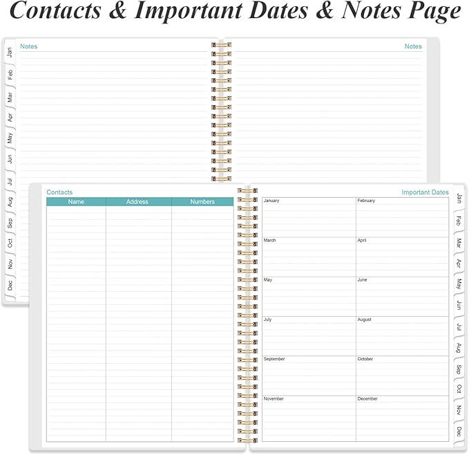2026 Daily & Monthly Planner - One Page Per Day, Daily Planner from January 2026 - December 2026, Planner 2026 with 12 Monthly Tabs, 8.5" x 11", Flower-A