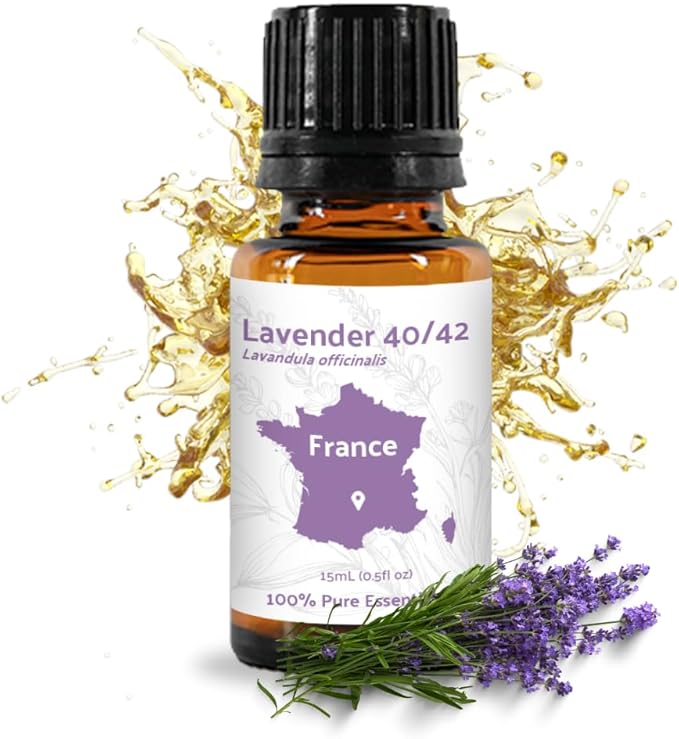 Lavender 40/42 Essential Oil Direct from France - Essential Oil for Candle Making and Soaps - Pure Lavender 40/42 Oil for Aromatherapy, Skincare, Haircare, Perfumes (15 mL)