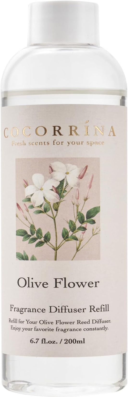 COCORRÍNA Reed Diffuser Refill - Olive Flower 6.7 Oz Reed Diffuser Oil Refill Home Fragrance for Bedroom, Bathroom Home Decor