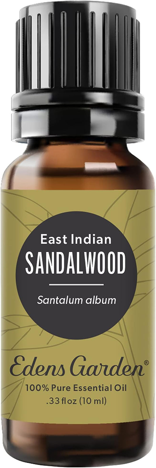 Edens Garden Sandalwood- East Indian Essential Oil- 100% Pure Premium Grade, Undiluted, Natural, Therapeutic, Aromatherapy, The Best for Diffuser, Face, Hair, Humidifiers 10 ml (.33 fl oz)