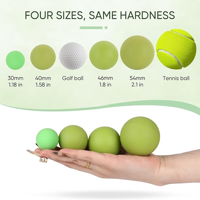 Foot Massage Ball for Plantar Fasciitis Support & Muscle Tightness, Myofascial Release Balls for Feet, Back, Neck, Jaw & Forearms, Hand Massage Balls (4 Packs)