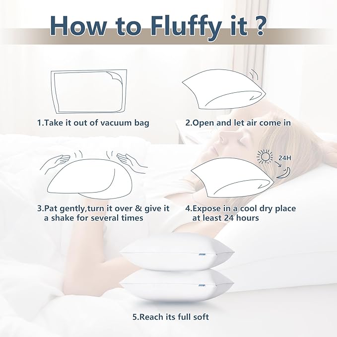 CozyLux Pillows King Size Set of 4, Hotel Quality Bed Pillows for Sleeping 4 Pack, Cooling Pillows for Side Back and Stomach Sleepers, Down Alternative Luxury Soft Supportive Fluffy Pillows (19x34)